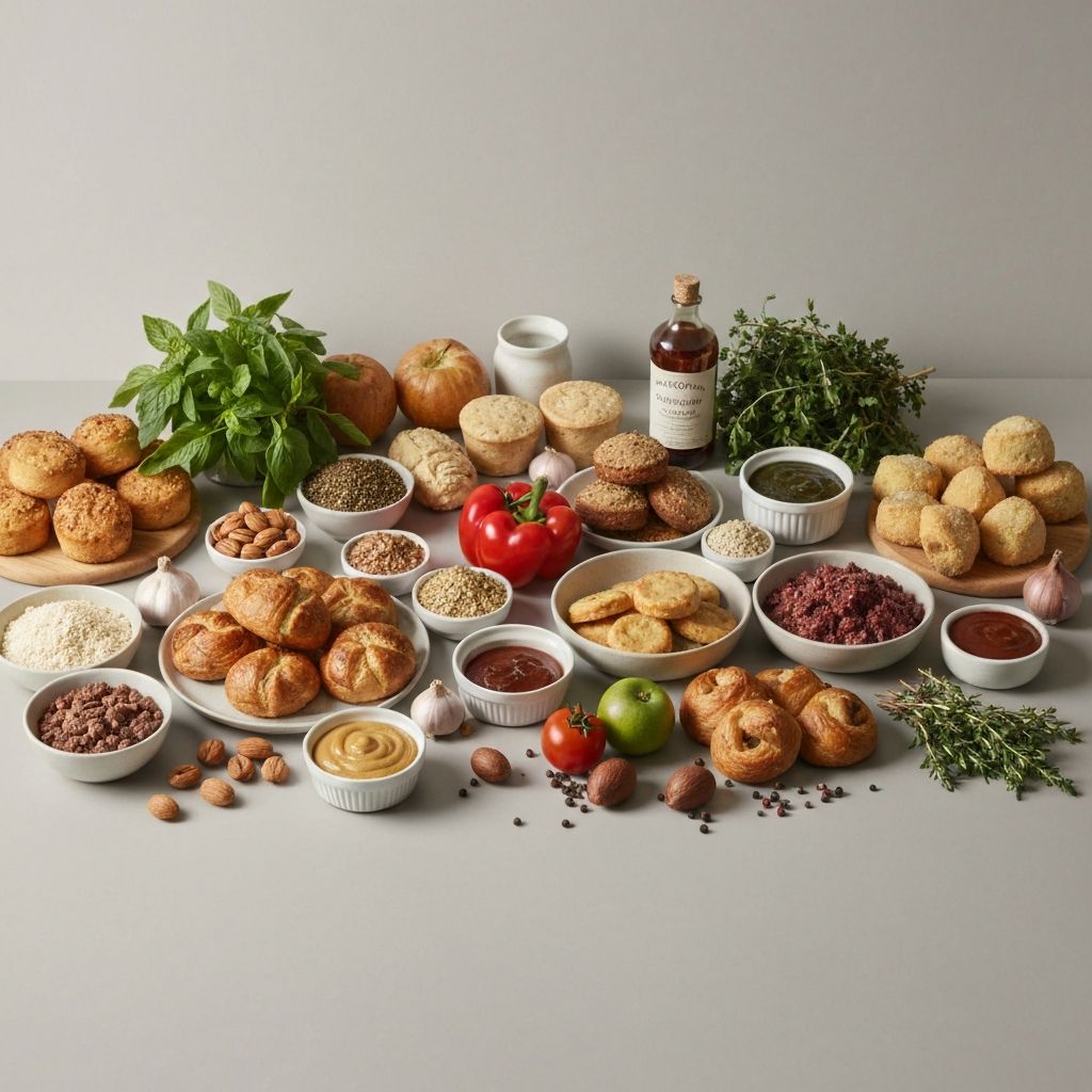 Diverse arrangement of foods